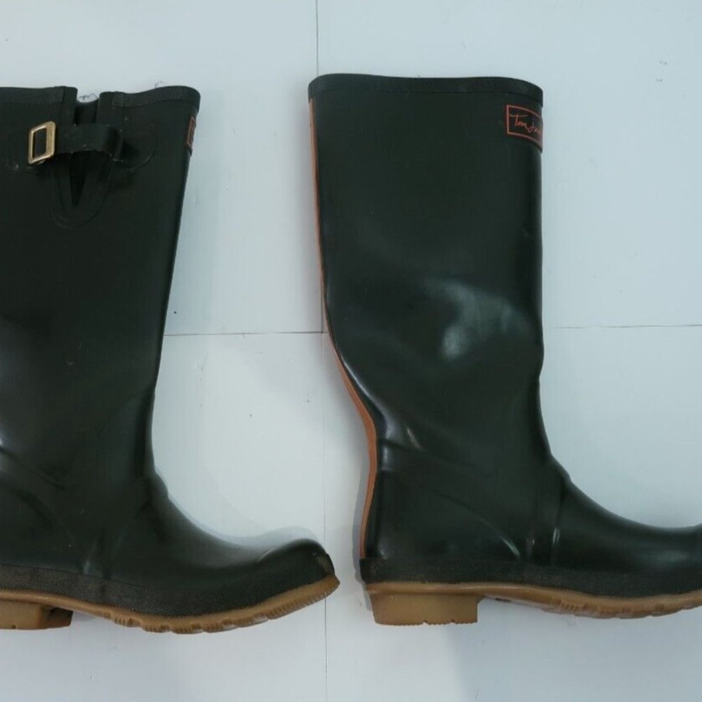 Tom Joules Green Wellie Adults UK Size 7 Wellington Boots Dog Walking Hiking - Picture 5 of 12